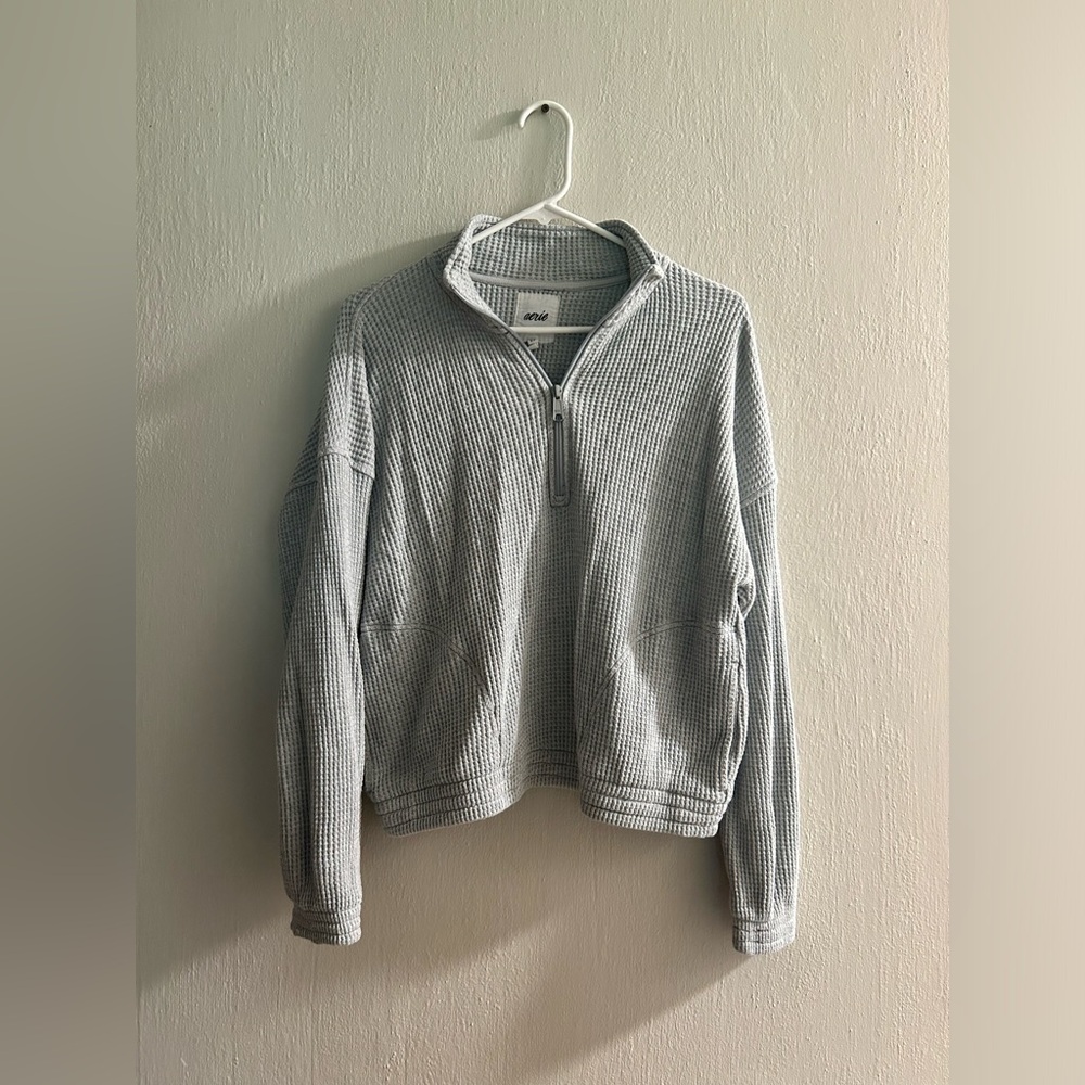 aerie waffle quarter zip